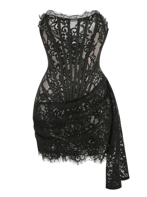 Elegance Spitze Korsett Minikleid