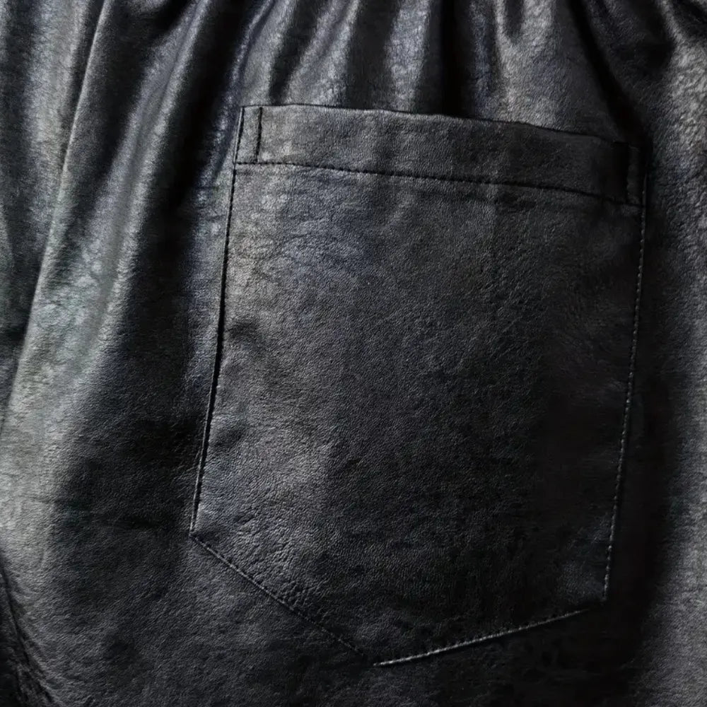Herren Leder Cargo Hose