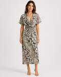 Ravena | Elegant Twist-Front Midi Dress