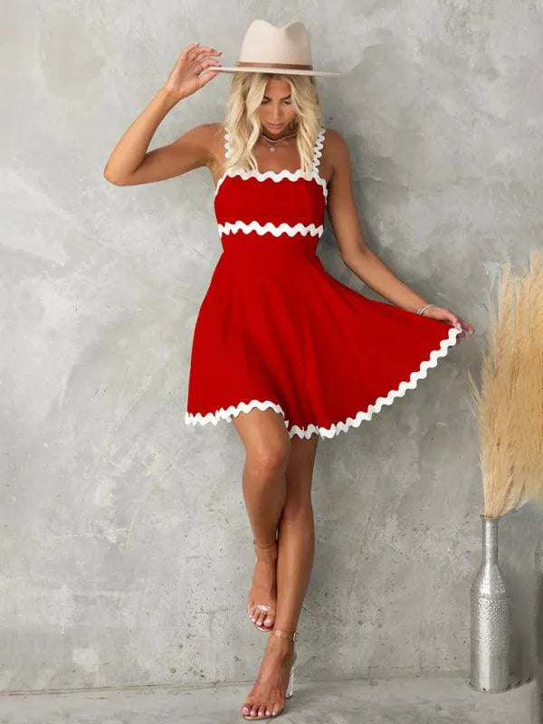 NAOMI | Zomerse flared Jurk met Klassieke Biezen