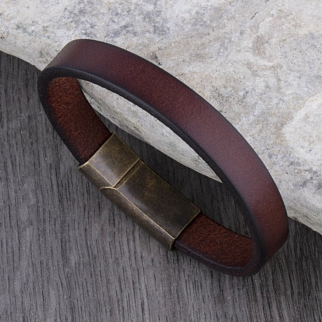 Robuste Lederarmband mit MessingschlieÃŸe