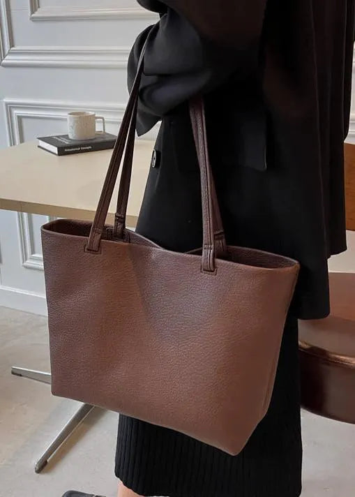 Trendy Spacious Women's Shoulder Bag with Soft Leather