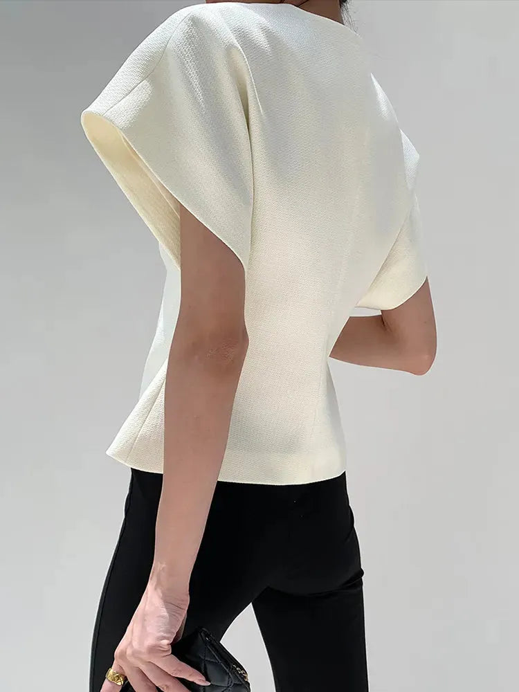 MILOU | Gestructureerde Blazer Top Voor Dames Met Reverskraag En Knoopsluiting – Modern, Verfijnd, Professioneel