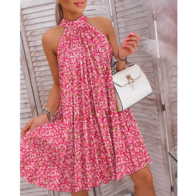 Robe courte licou imprimÃ©e d'Ã©tÃ©