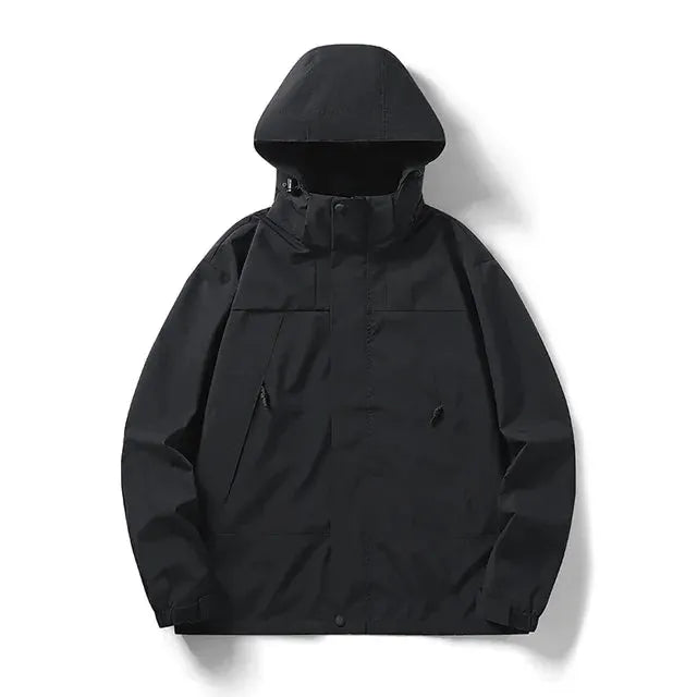 - Unisex Outdoor winddichte und wasserdichte Kapuzenjacken mit langen Ã„rmeln und farblich passendem ReiÃŸverschluss