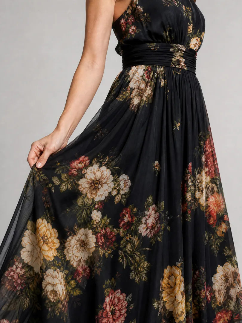 Sior | Floral Halter Neck Midi Dress