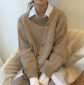 - Weiche Kaschmirstrickjacke mit diagonalem Knopfverschluss