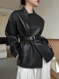 CELINE | Kimono Leren Damesjas Met Ceintuur – Modern, Elegant & Perfect Voor Workwear Of Avondlooks