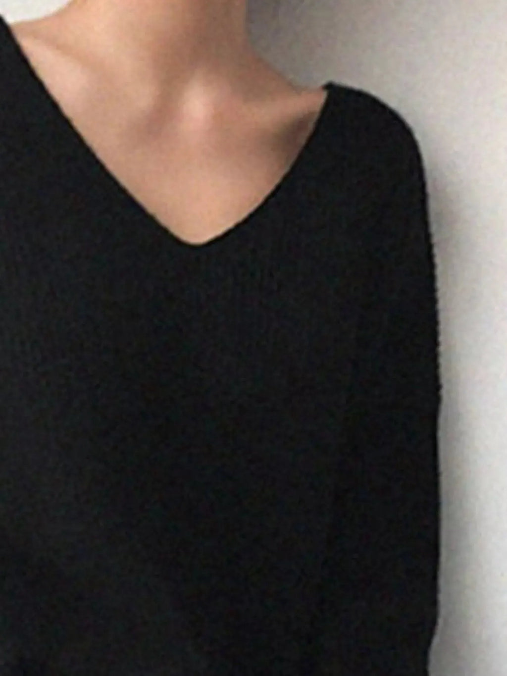 Full Size V-Neck Dropped Shoulder Sweater Plus Size