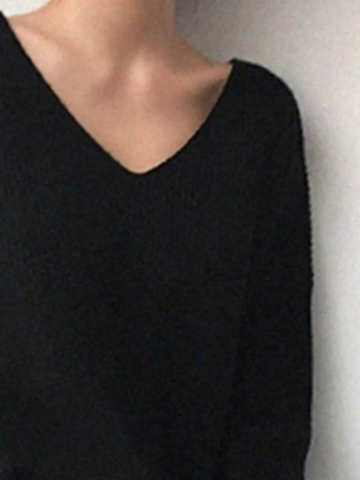 Full Size V-Neck Dropped Shoulder Sweater Plus Size
