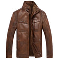 Herren Lederjacke Im Weinlese Stil