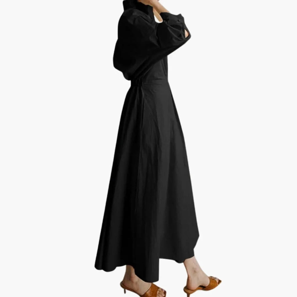 Womenâ€™s A-Line Dress with Polo Collar and A-Line Swing