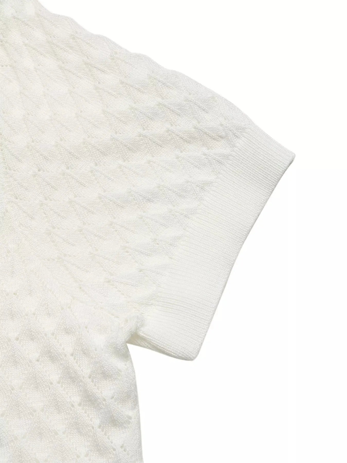 Textured Short Sleeve Knit Top