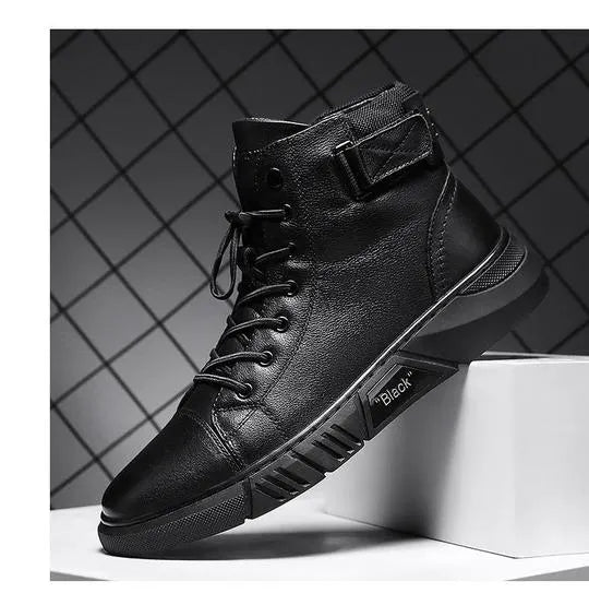 Martini - Robuste Herren-Lederstiefel aus schwarzem Leder