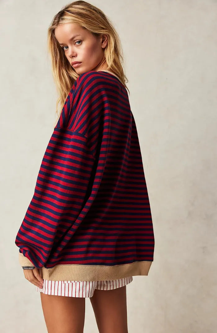 FIEN | Gestreepte Oversized Dames Sweater - Stijlvol & Elegant