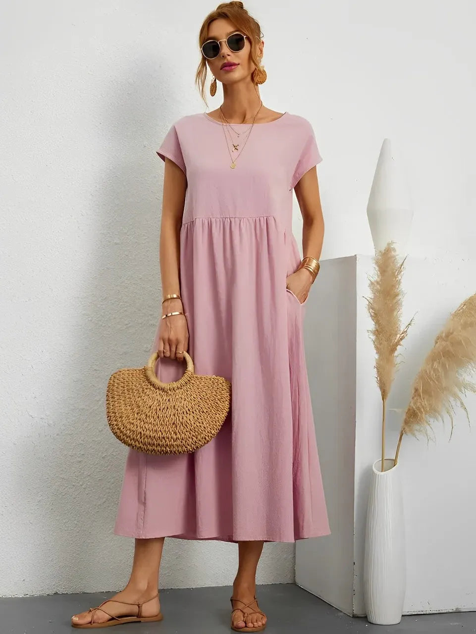 Atemberaubendes Baumwoll-Sommerkleid mit Bequemem Schnitt fÃ¼r Warmes Wetter