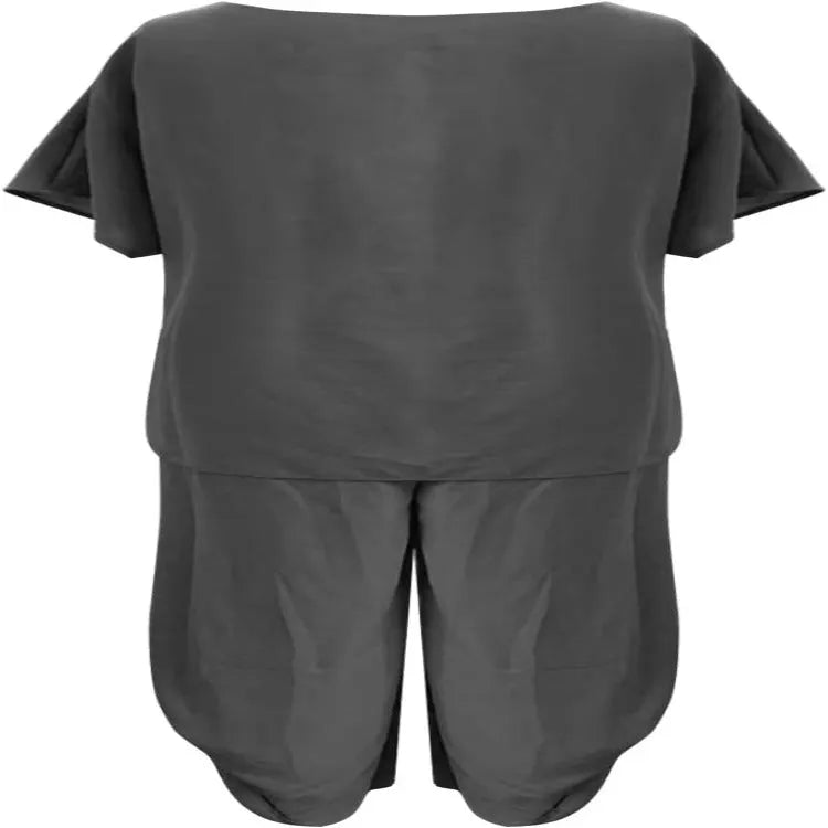JULES | Dames 2 Delige Relaxed Fit Set Wijdvallende Top & Korte Mouw – Comfortabele Flared Broek