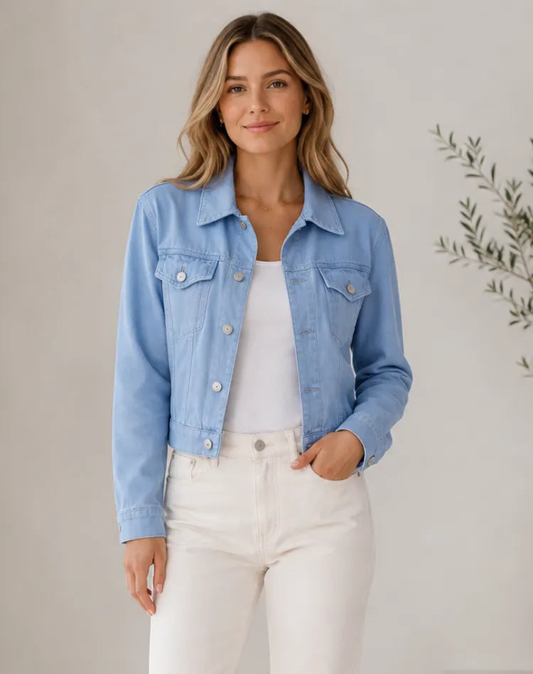 Summery airy women's blouse with short sleeves