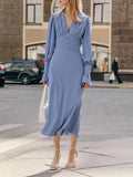 Classical Elegant Fold Low -cut Dress