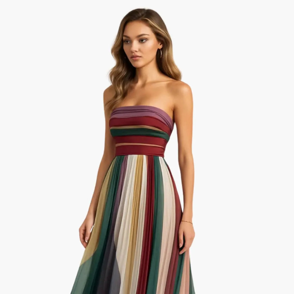 Womenâ€™s Maxi Dress with Pleated Skirt