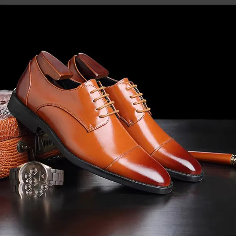 LuxuriÃ¶se Leder Herrenschuhe Mit SchnÃ¼rung Und Polierter OberflÃ¤che
