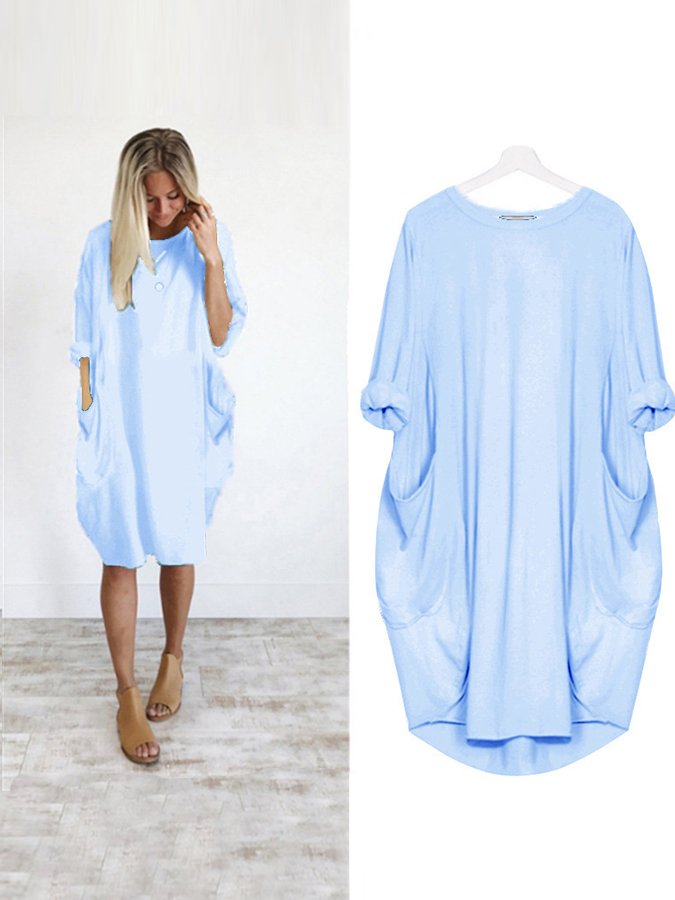 Women's Casual Solid O-Outline Dress