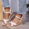 Women's Sandals with Knot Detail and Buckle Closure