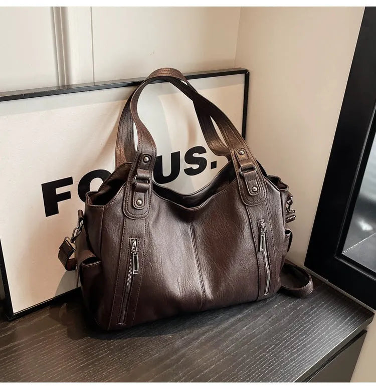 Leren Dames Tas Met Uniek Design & Ritsdetails | Luxe, Ruim & Modieus