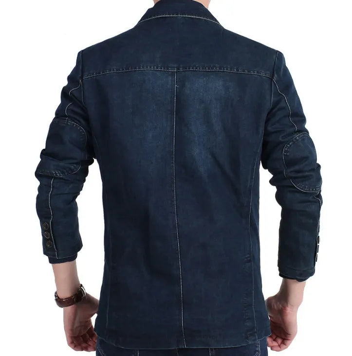 Herren Denim Baumwolle Blazerjacke