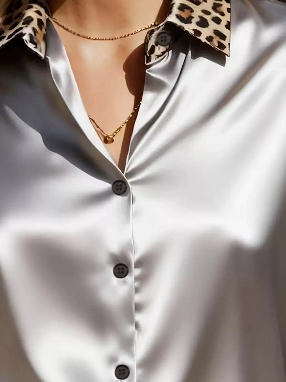 Leopard Button Up Long Sleeve Shirt