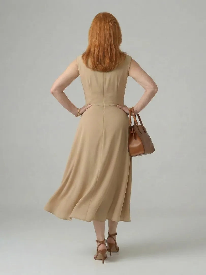 Orin | Clean Tie Midi Dress