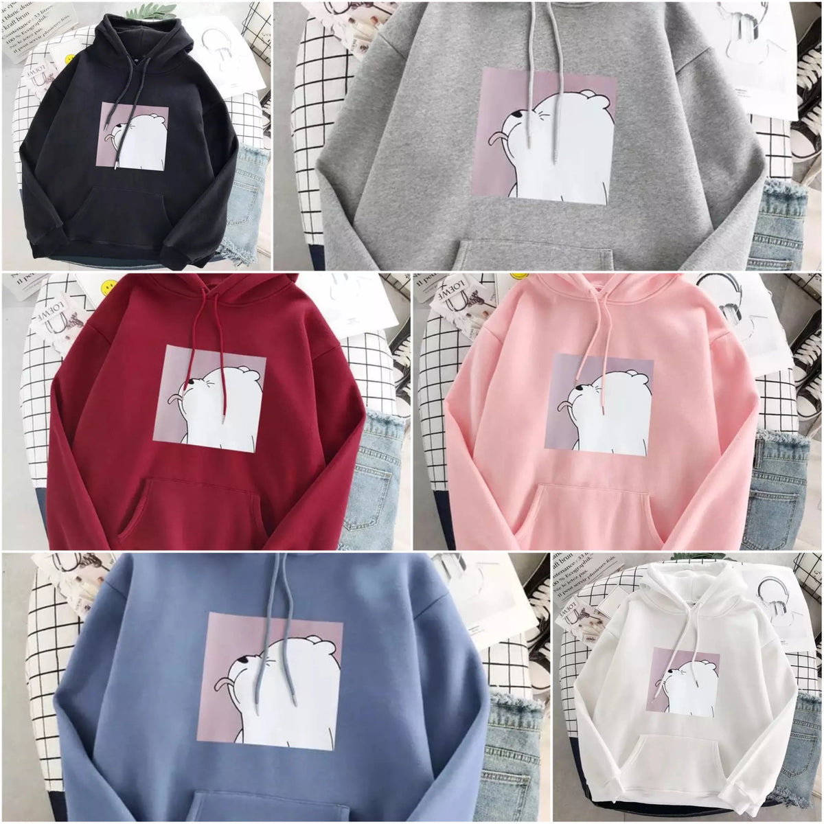 Unisex Oversize-Hoodie mit EisbÃ¤r-Aufdruck und weichem Material