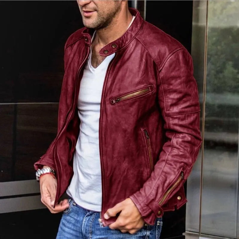 - vielseitige Lederjacke für Männer