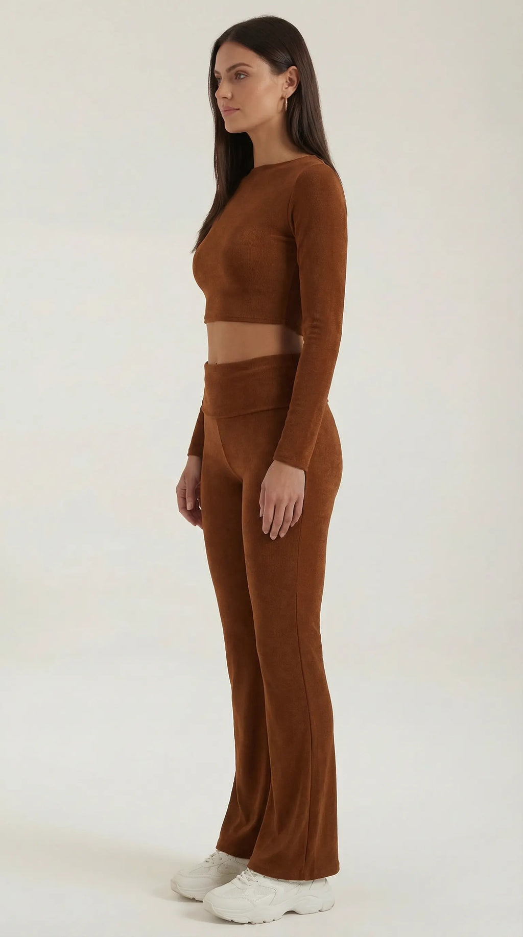 Trendy Co-Ord Set For Women With Crop Top And Flared Pants