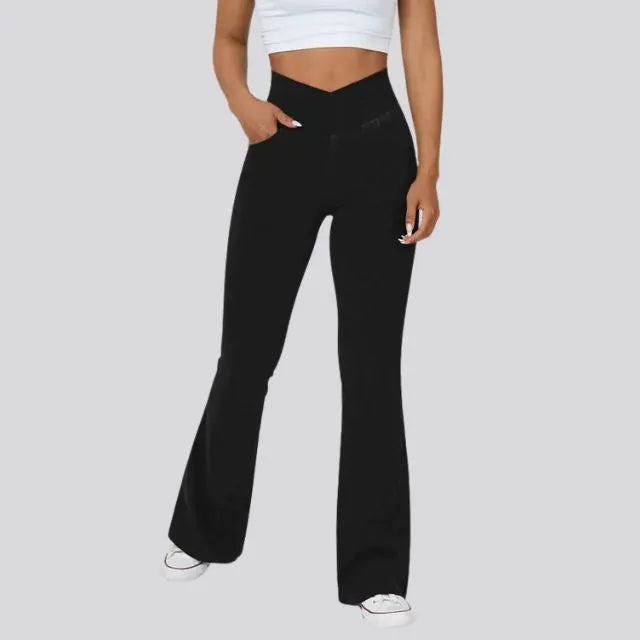 Hoch taillierte Flare-Leggings