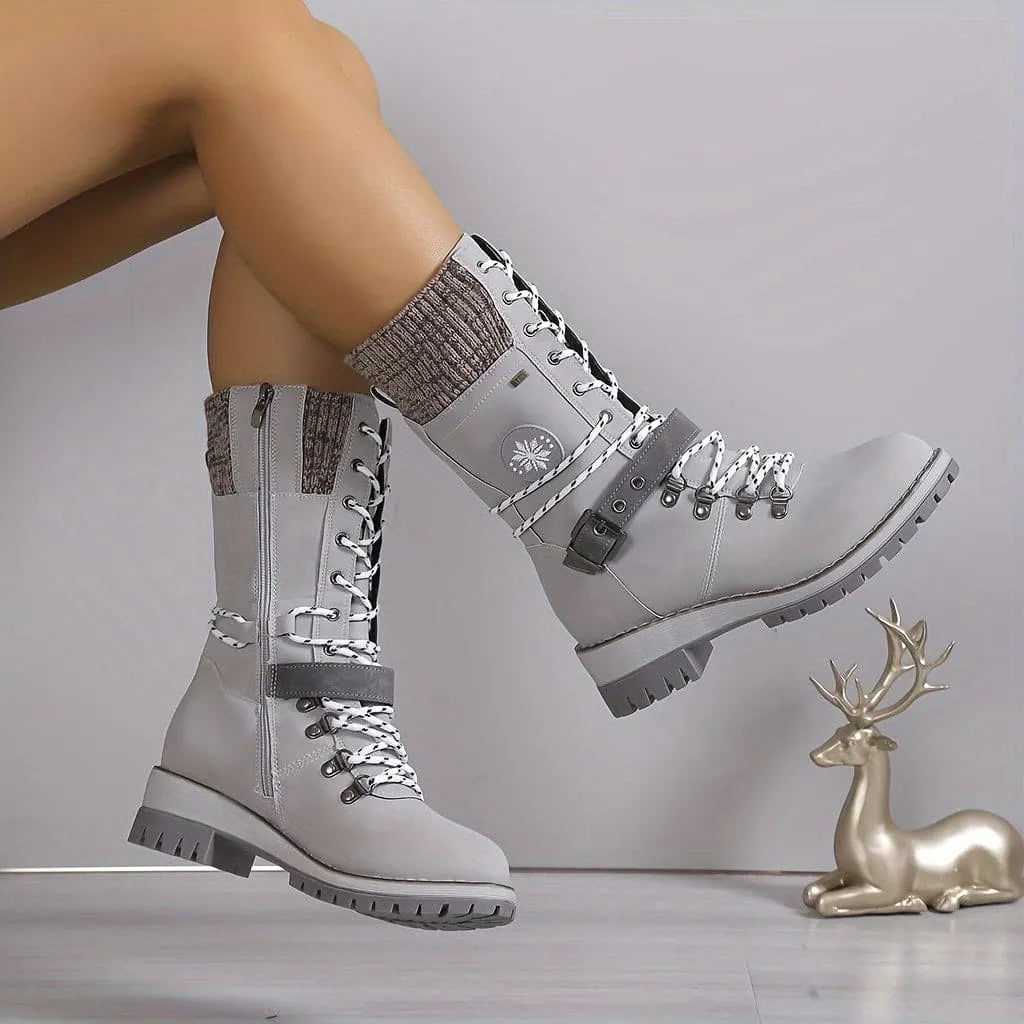 - Elegante Gestrickte Thermo-Stiefel