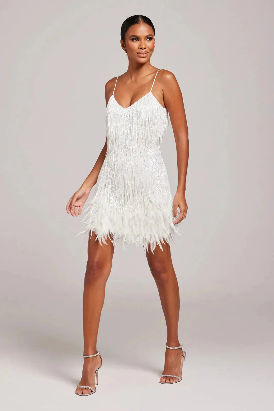 Glitter Veer Mini Jurk | Feestelijke Jurk Met Franjes En Glamour Look