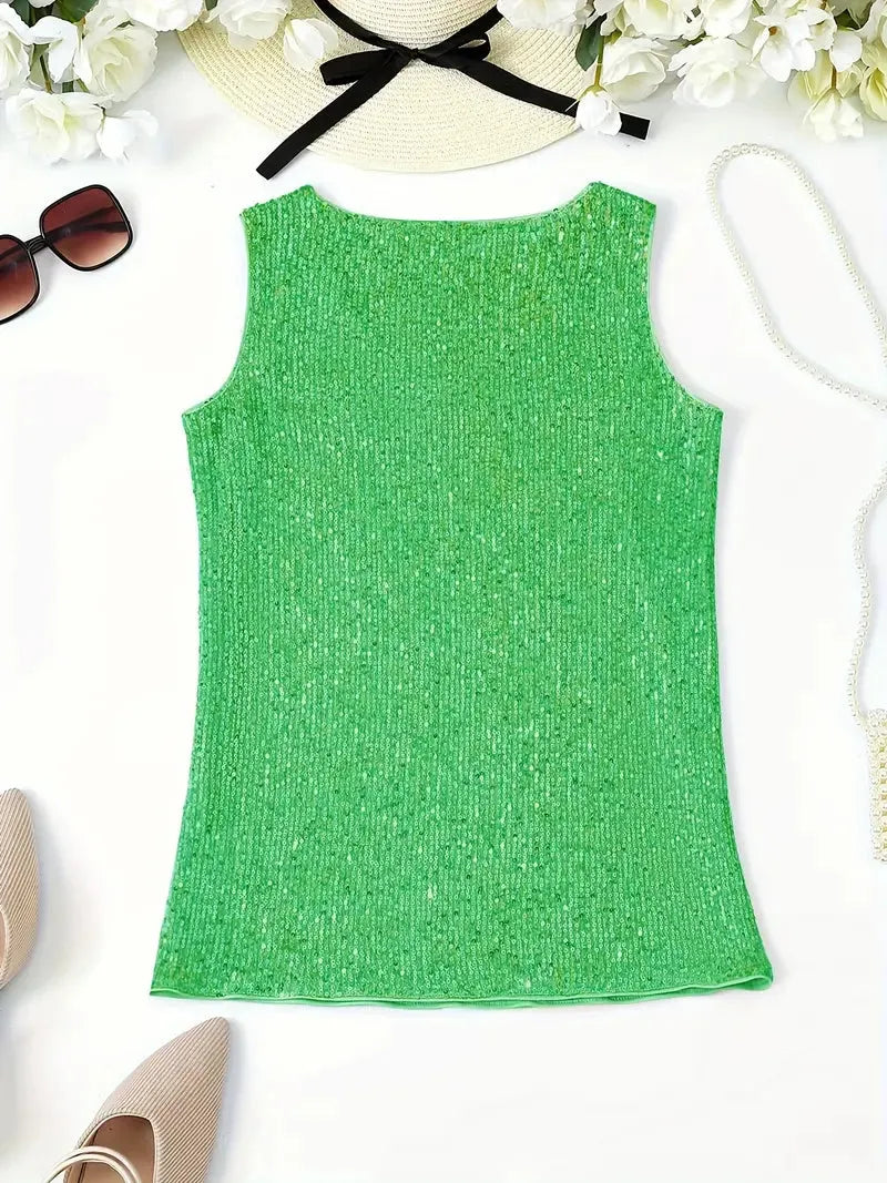 Elegantes Ärmelloses Top mit Pailletten