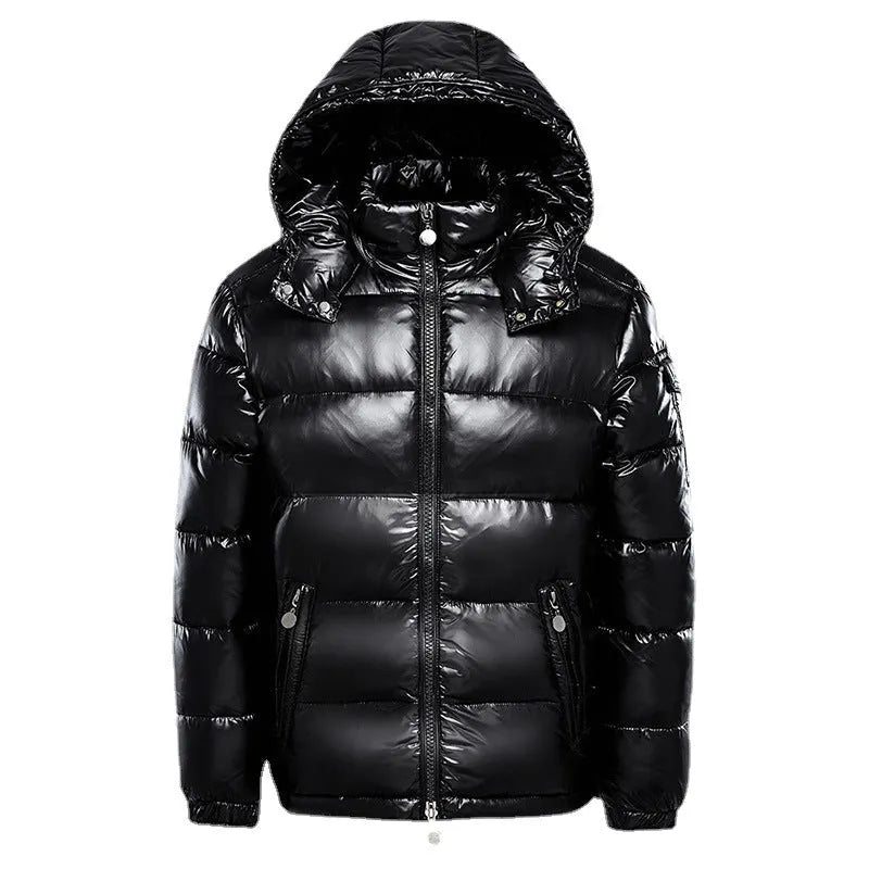 Daunenjacke Schwarz GlÃ¤nzend