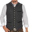 Herren Trachtenweste Weste Grau Klassisch Elegant