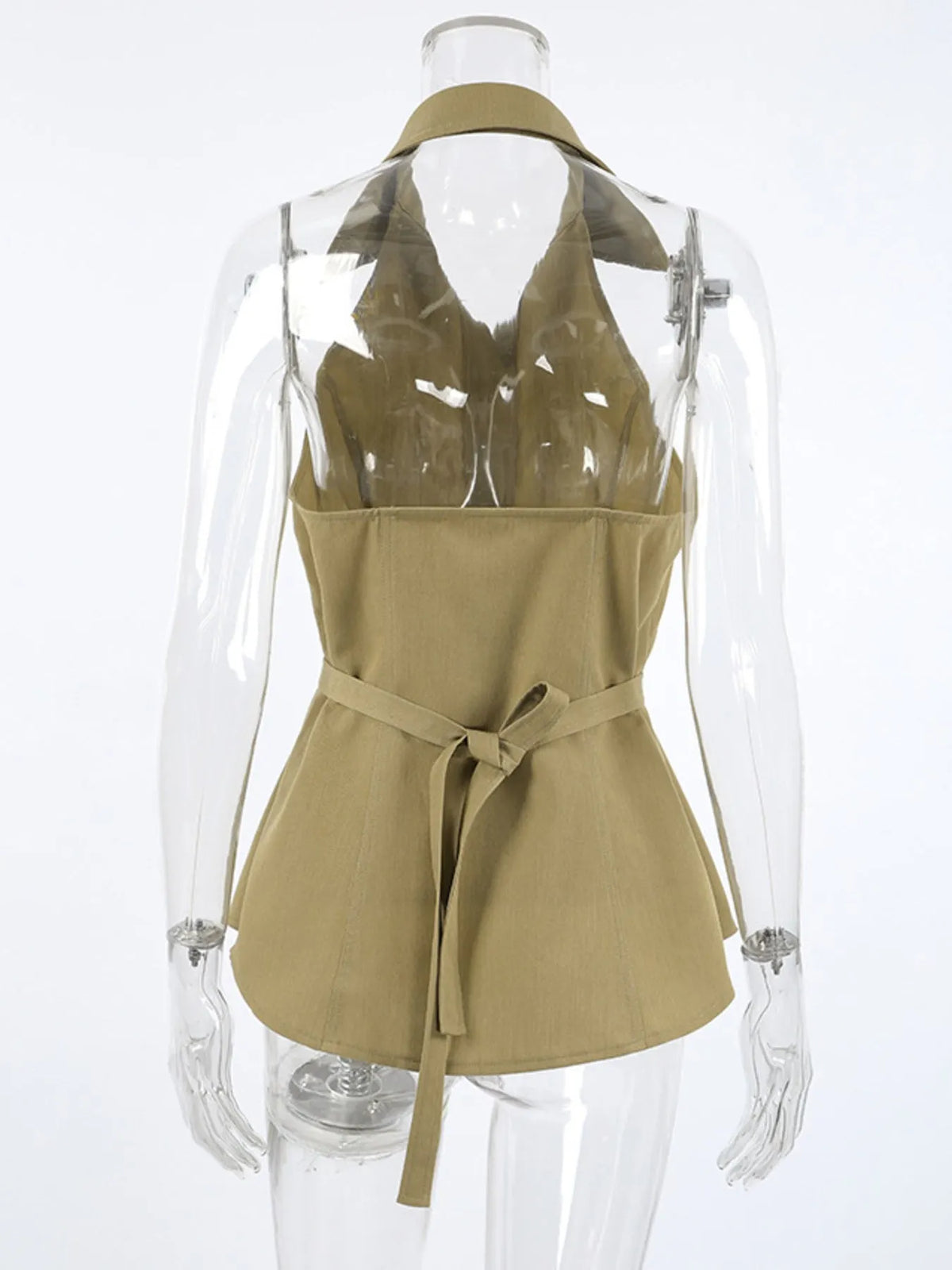 Button-Down Sleeveless Top