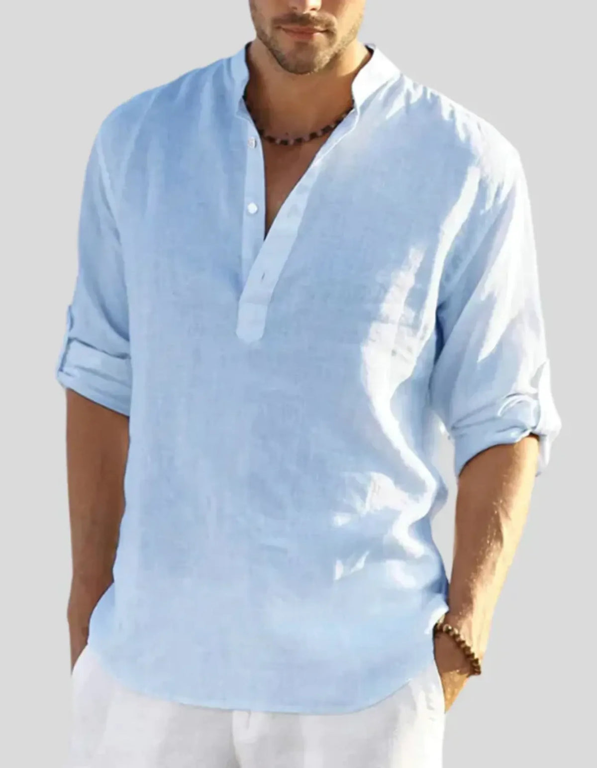 Herren Sommer Hemd Langarm Bequem