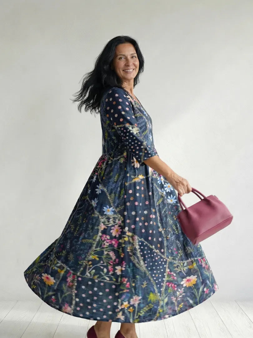 Zane | Easy Gather Floral Midi Dress