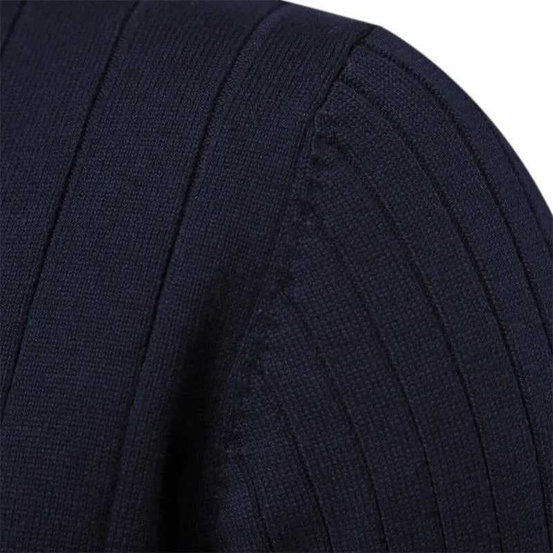 mit halbem Reißverschluss hochgeschlossen  Rippenstrickpullover Herrenbekleidung