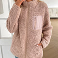 LÃ¤ssige Winter Zip-Up Fuzzy Jacke fÃ¼r Damen