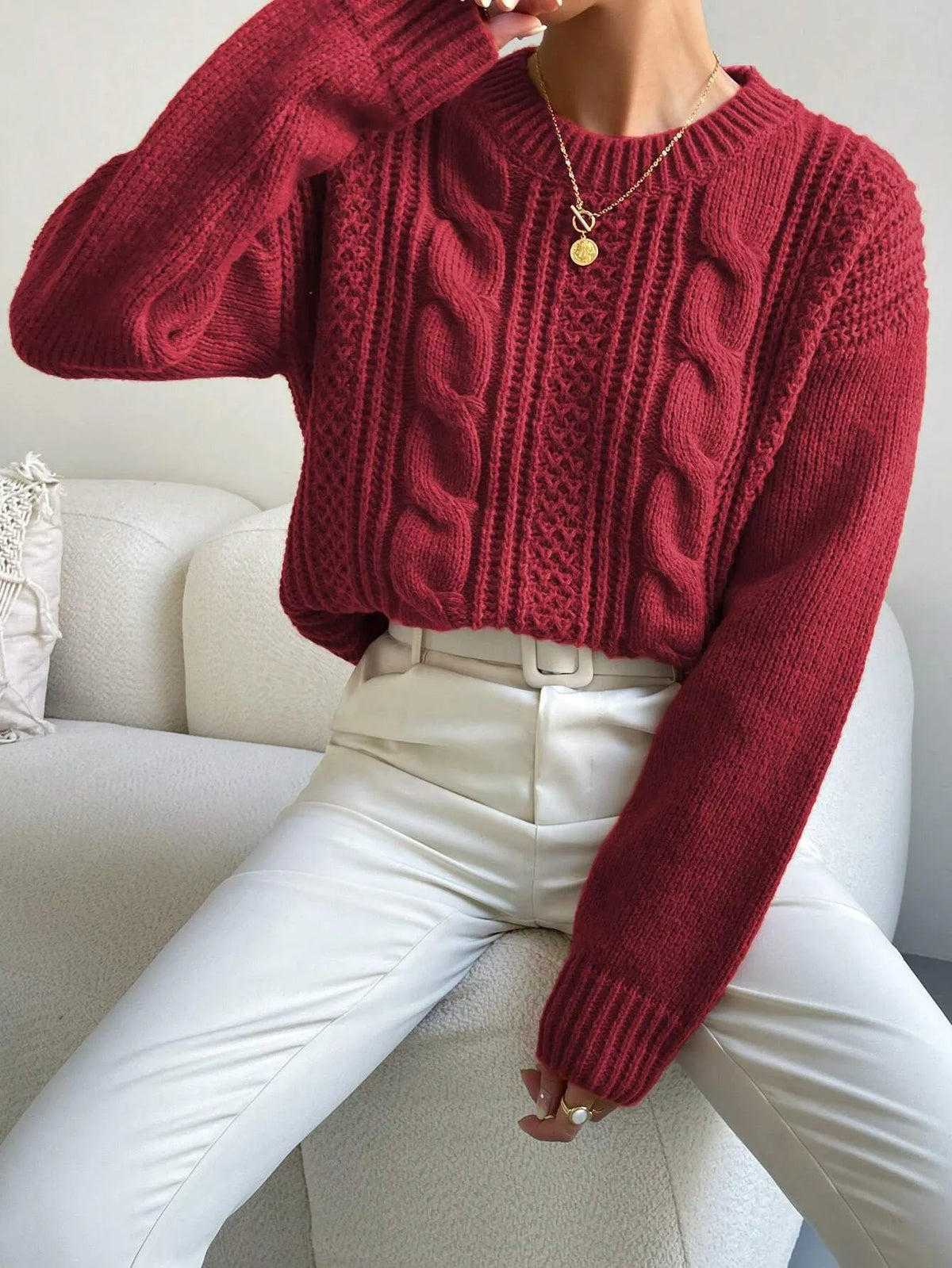 SuÃ©ter Feminino Tricot Vinho Marcella
