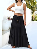 Maxi Skirt for Women with Drawstring and Summer Style