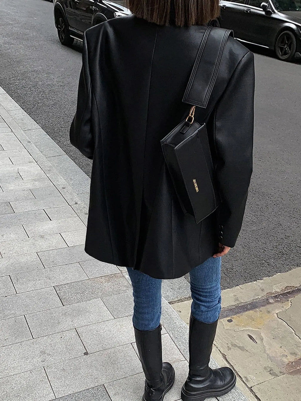 ELISSA | Oversized Leren Blazer Voor Dames - Stijlvol, Veelzijdig & Modieus