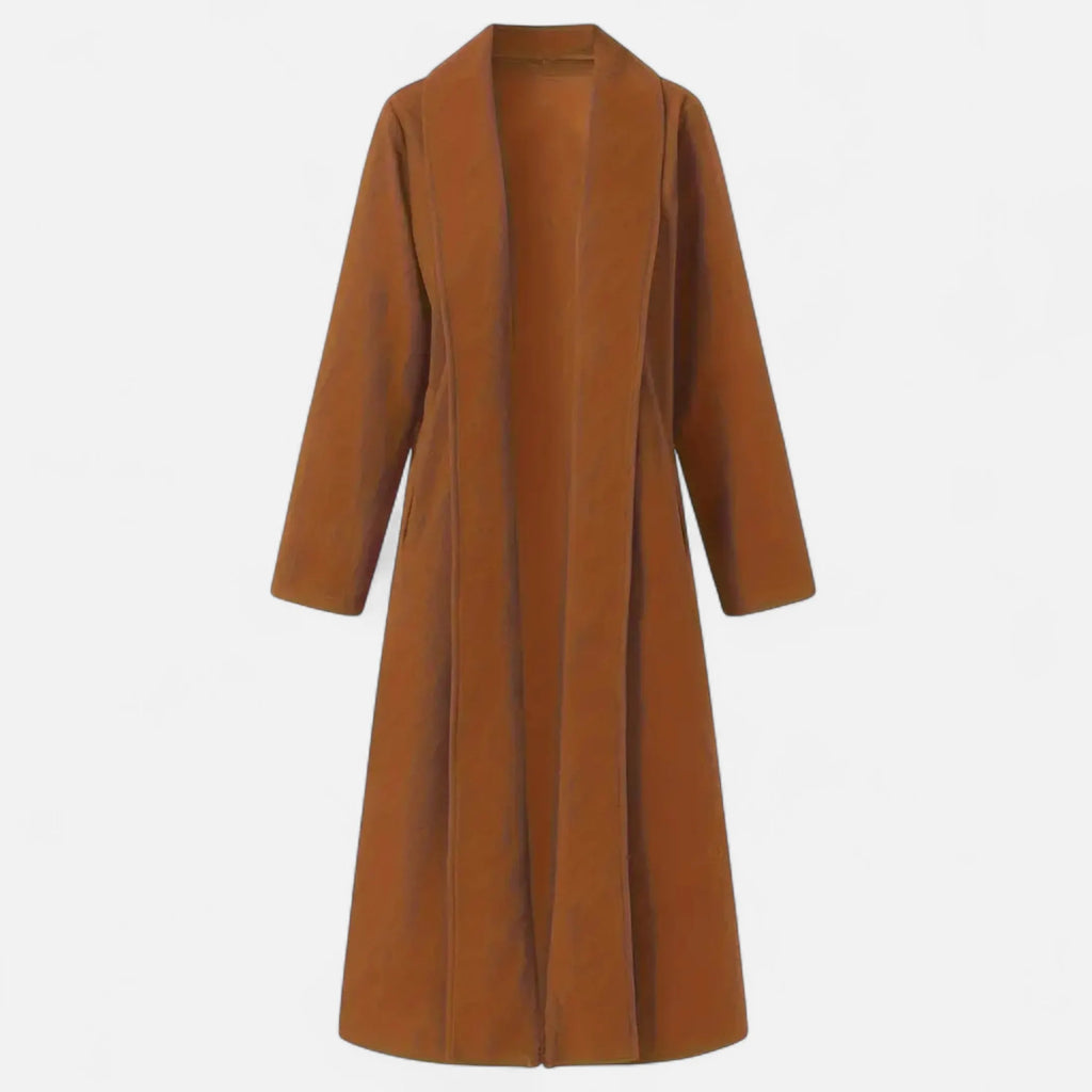 Lange Elegante Dames Coat Met Lape-Kraag - Perfect voor de Koude periode