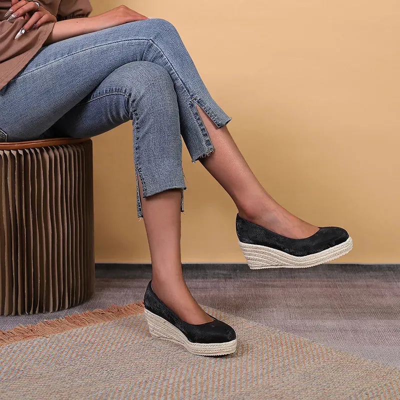CAMILLE | Dames Plateauschoen met Espadrillezool – Comfort, Verfijning & Zomerse Flair